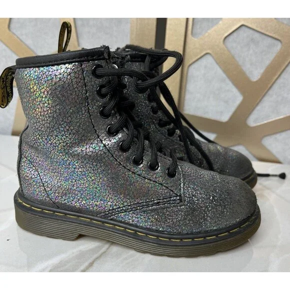 Dr. Martens Combs J Boots Youth Size 4 Gray Combat Lace Up Zip Ankle Boots Teens Dr. Martens Doc Combs J Combat Lace Up Boots Canvas Zip  main image 4